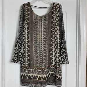 Fab’rik Multi Colored Bell Sleeve Dress